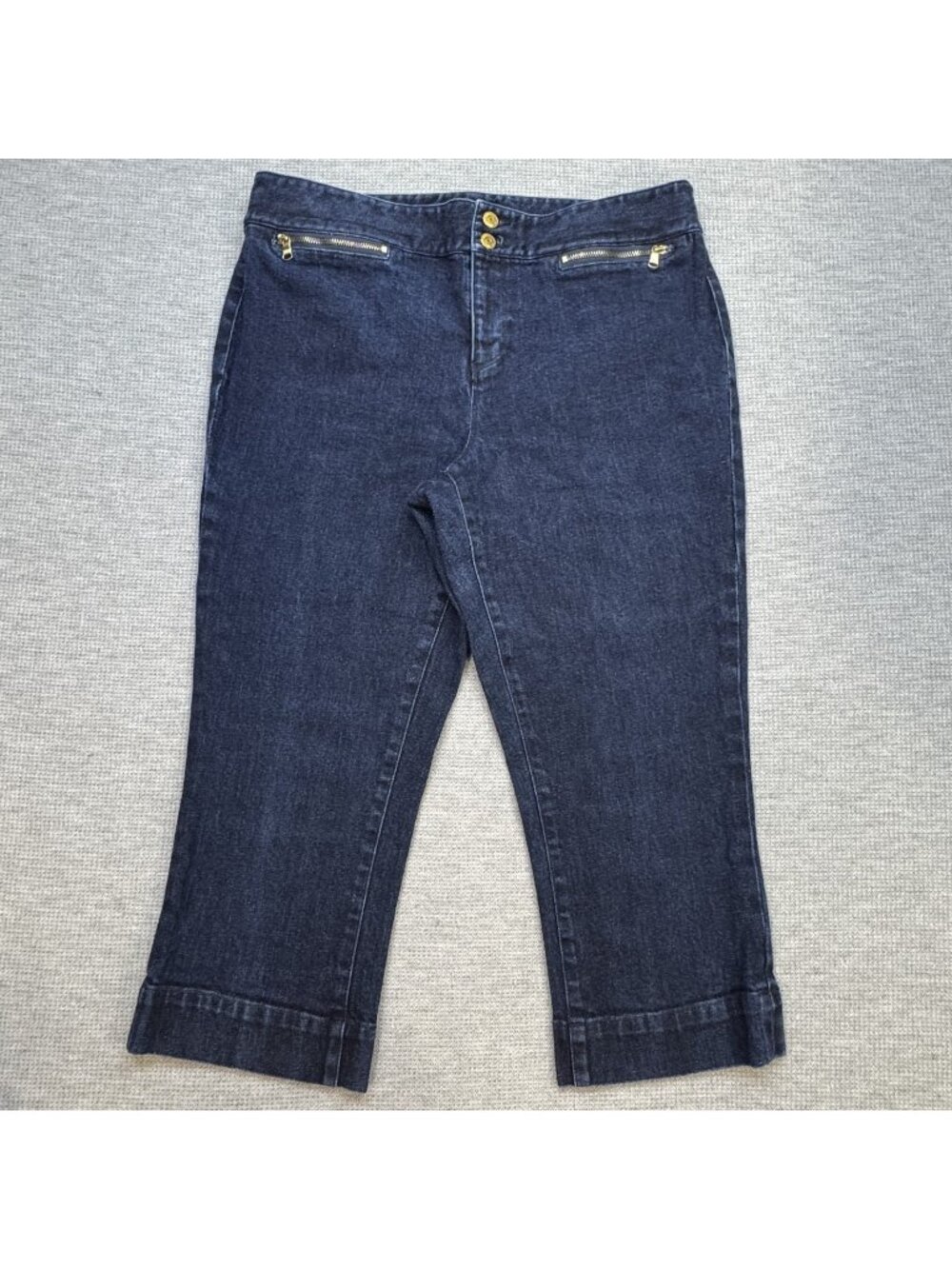 Lauren Jeans Co Ralph Lauren Denim Capri Womens Size 10 Blue Double Waist Button